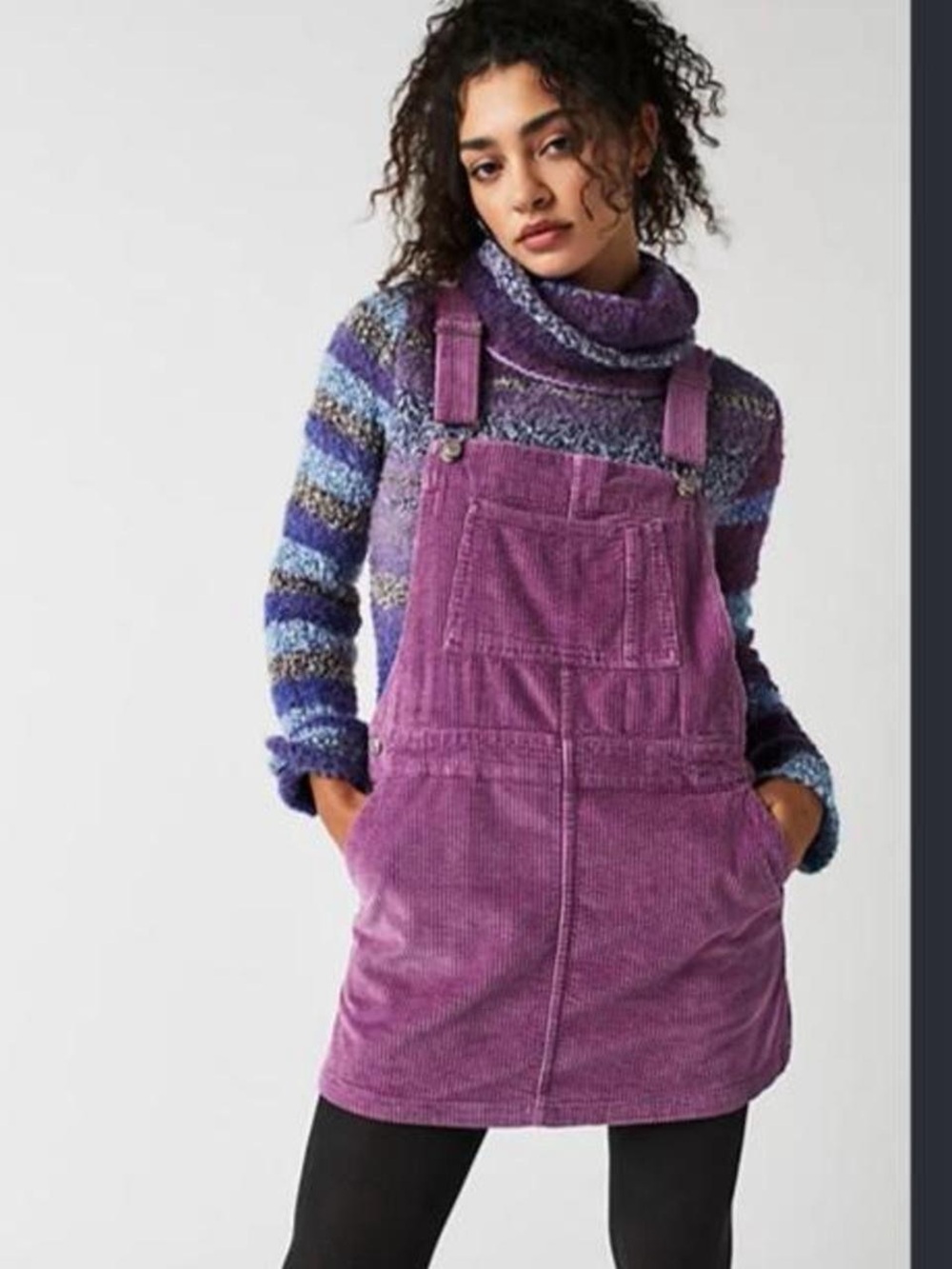 Free People Dylan Cord Skirtall in purple corduroy lg